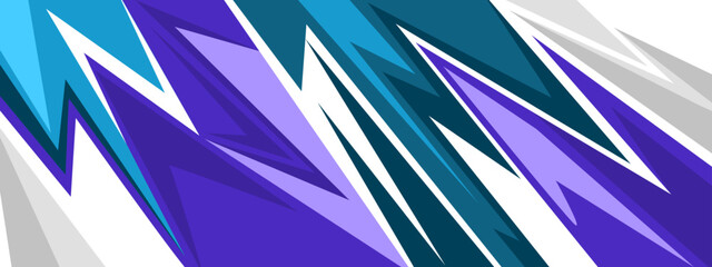 Sports racing texture background. Abstract purple and blue geometric stripes background.