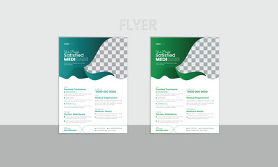 Healthcare a4 flyer design Layout with organic shape template for print
Medical Flyer 