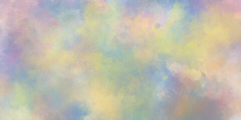 Decorative and colorful brush painted washed pastel watercolor painting on wet white paper background, Art abstract watercolor background for illustration banner, wallpaper, flyer, template, cover.