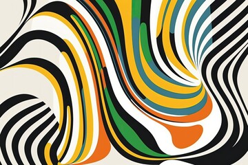 Colorful abstract stripes and waves that repeat seamlessly. create prints and wallpapers for the fashion industry. Generative AI