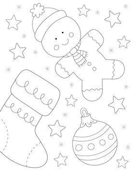 easy christmas coloring page. you can print it on 8.5x11 inch paper