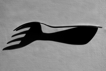 Fork with Shadow on Table in Switzerland.