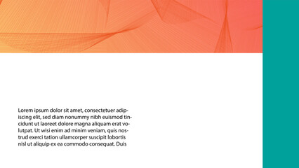 Minimalistic geometric abstract background in orange and turquoise colors. Vector illustration