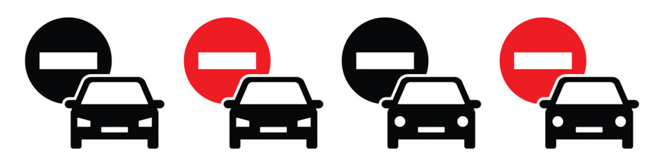Car stop icon. Car block icon, vector illustration