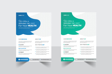 Healthcare cover, template Corporate healthcare, and medical flyer design vector or poster design layout
