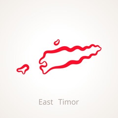 East Timor - Outline Map