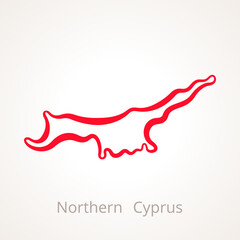 Fototapeta na wymiar Northern Cyprus - Outline Map
