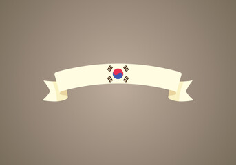 Ribbon with flag of South Korea
