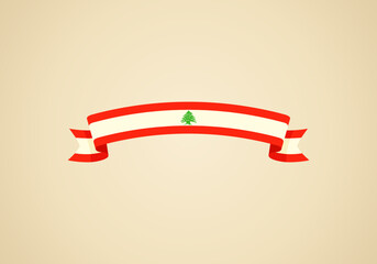 Ribbon with flag of Lebanon