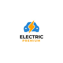 Electric car logo design vector illustration