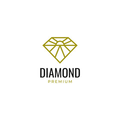 Diamond with sun logo in mono line style design vector illustration