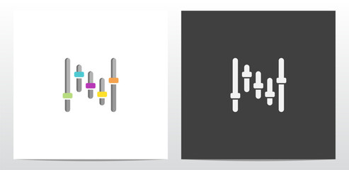 Toggle Switch Letter Logo Design N