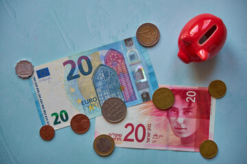 20 szekli, waluta euro  - obrazy, fototapety, plakaty