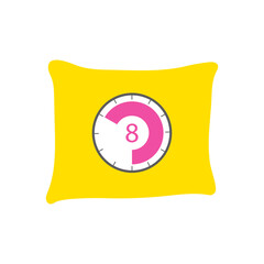8 hours sleep color line icon. Sleeping time sign. Healthy lifestyle