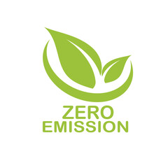 Zero emission logo template illustration. suitable for industry, eco, medical, pollution, automobile