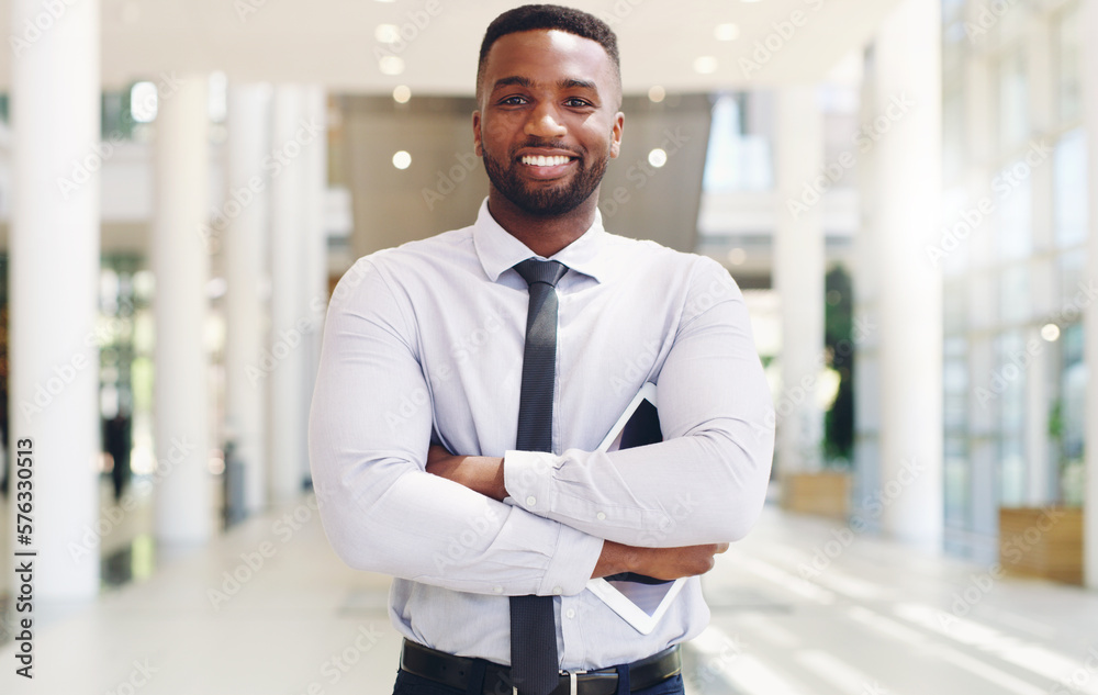 Poster i am not afraid of any work challenges. cropped portrait of a handsome young businessman standing wi