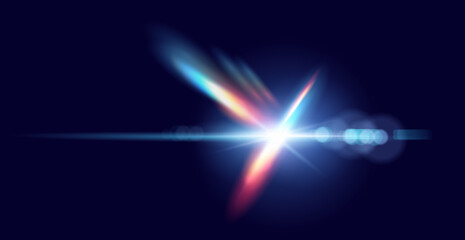 Modern transparent light lens flare background effect. Vector illustration.