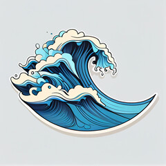 Obraz premium illustration of a wave icon, logo vector design using generative AI