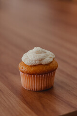 Vanilla Cupcake on Table