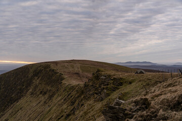 A wild camping tent in the Berywn mountains of Wales