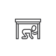 Earthquake safety line icon