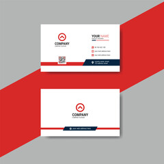 Naklejka premium Simple modern clean business card with red details, Corporate visiting card design