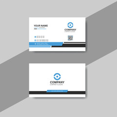 Fototapeta na wymiar Simple clean business card with blue details