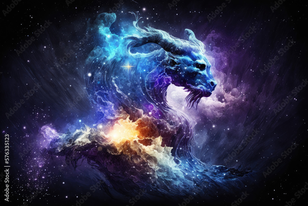 Wall mural creature in astral space, mystical dreams concept, generative ai