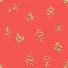 floral herbal seamless pattern background fabric fashion design print wrapping paper digital illustration texture wallpaper colorful image with leaves