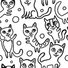 seamless pattern with cats