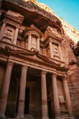 View On The Treasury Ancient Ruins In Petra, Jordan