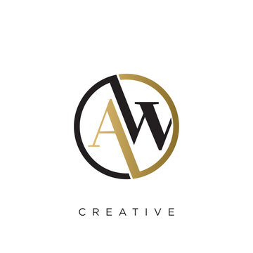 aw logo design vector icon luxury premium	