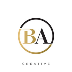 ba logo design vector icon luxury premium	