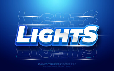 Lights 3D Editable Text Effect Style