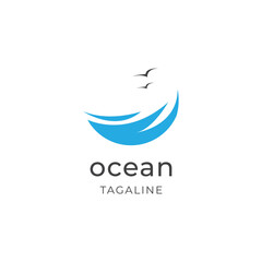 Ocean logo template vector