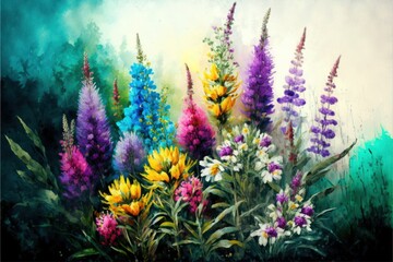 Impressionistic painting of flowers, generative ai