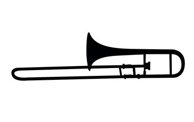 sagoma, strumento musicale, trombone, tenore - obrazy, fototapety, plakaty