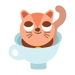 Fototapeta premium cat on cup