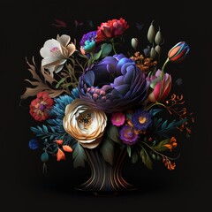 Beautiful illustration of colorful flowers