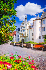 Bad Mergentheim, Germany. Charming city on Romantic Road route in Bavaria. Deutschordenplatz