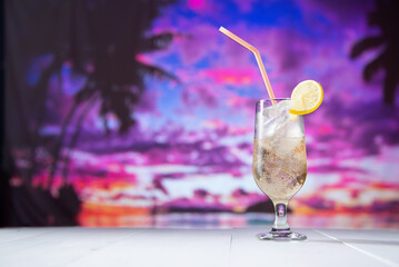 夕焼けとドリンク