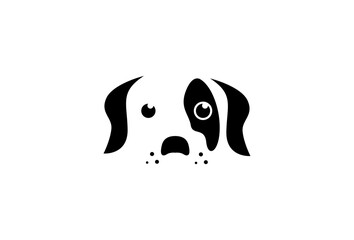 cute dog silhouette vector with minimalist style