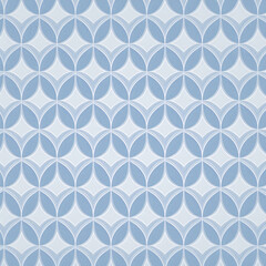 Seamless wallpaper with simple blue and white geometric pattern. Generative AI.