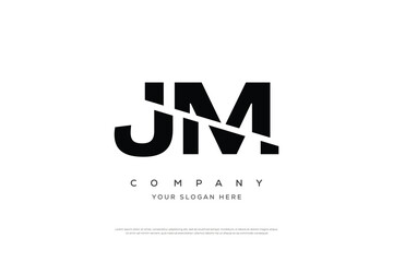 JM MJ Cut logo design luxury premium icon - obrazy, fototapety, plakaty