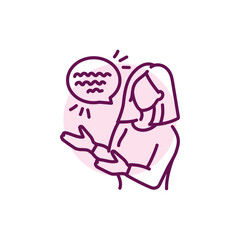 Businesswoman communication color line icon. Female entrepreneur.