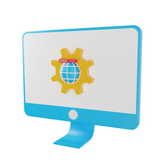 3d Website Maintenance. icon isolated on white background. 3d rendering illustration