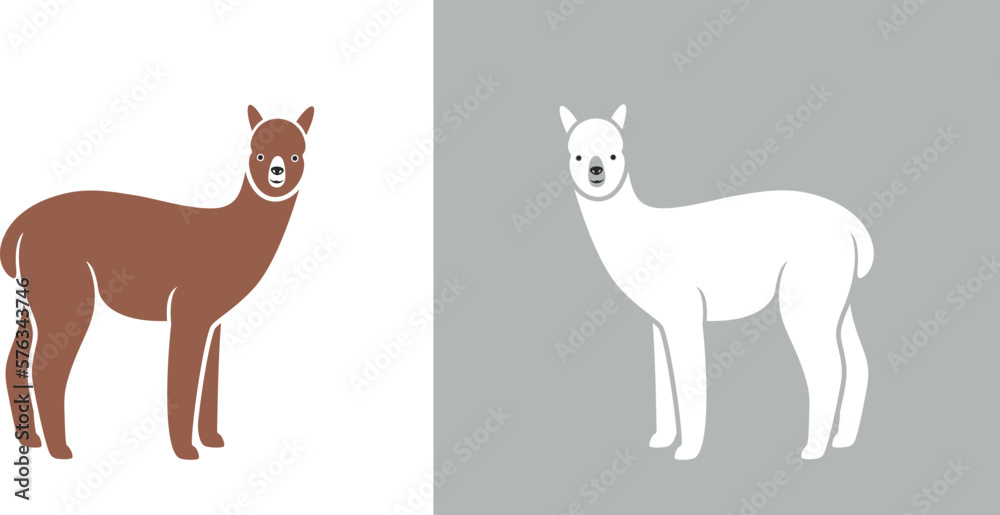 Wall mural alpaca logo. isolated alpaca on white background