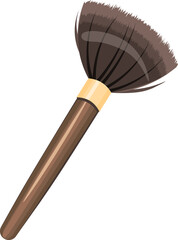 Cosmetic makeup brush icon drawing in flat style on a transparent background