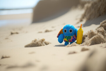 Obraz premium Beach Toys in the Sand. ia generate