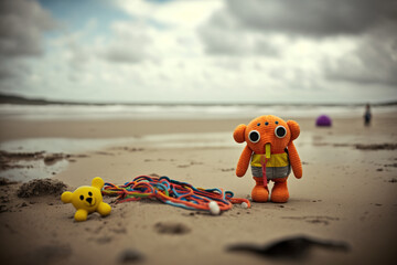 Obraz premium Beach Toys in the Sand. ia generate